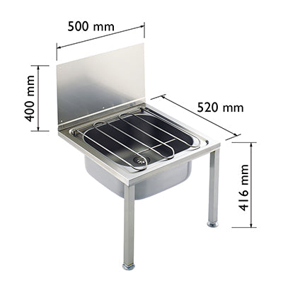DPBS60 Floor Standing Bucket Sink With Splashback
