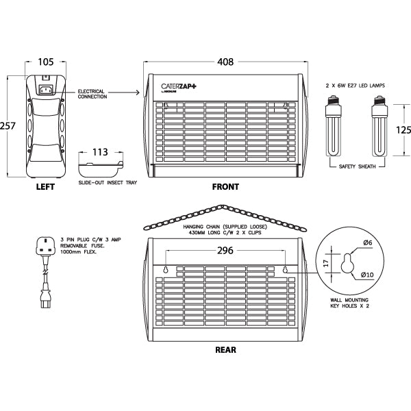 CZP-LED-40S CaterZap Insect Killer