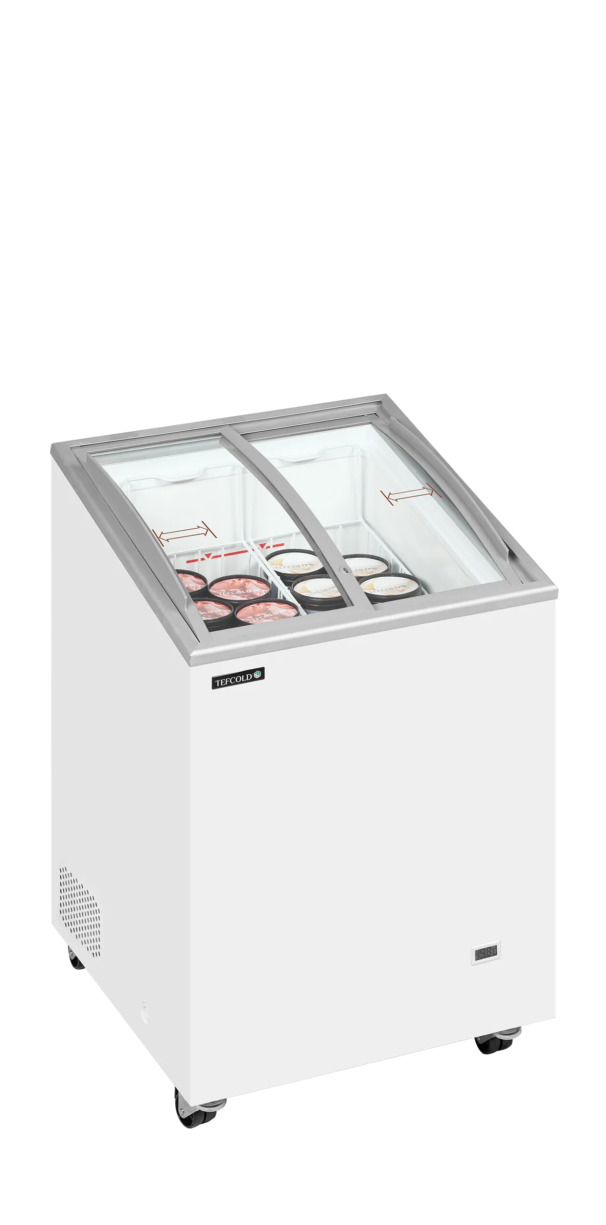 Tefcold IC101SCEB Sliding Curved Glass Display Freezer – 85L