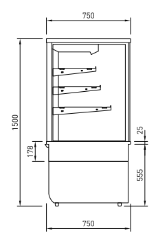 TTGOR6 Cossiga Open Front Tall Refrigerated Multideck 600mm