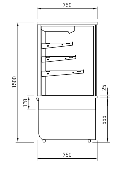 TTGOR9 Cossiga Open Front Tall Refrigerated Multideck 900mm