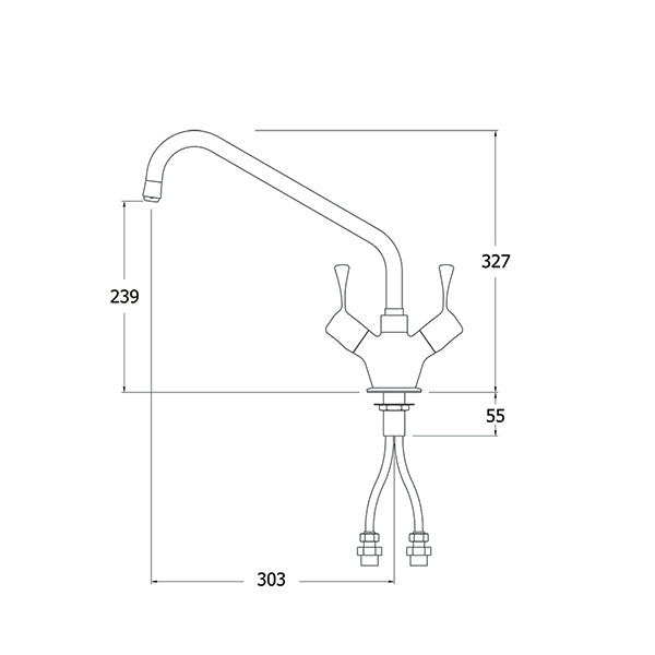 TX-B-212L Aquatechnix Deck Mounted Mixer Tap With Levers