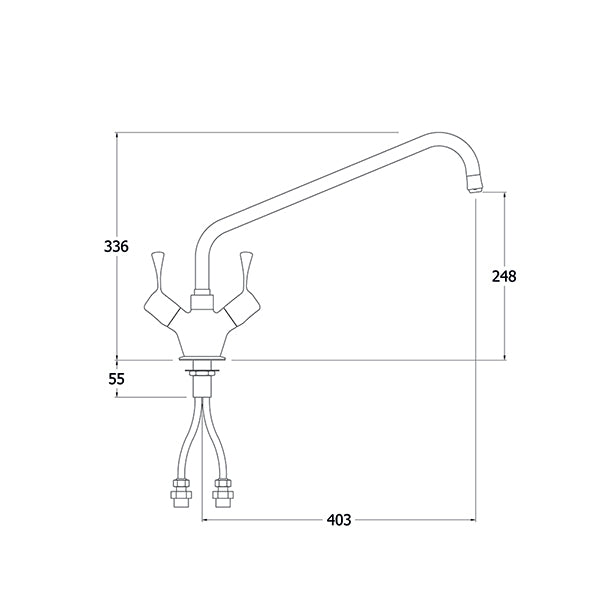TX-B-216L Aquatechnix Deck Mounted Mixer Tap With Levers
