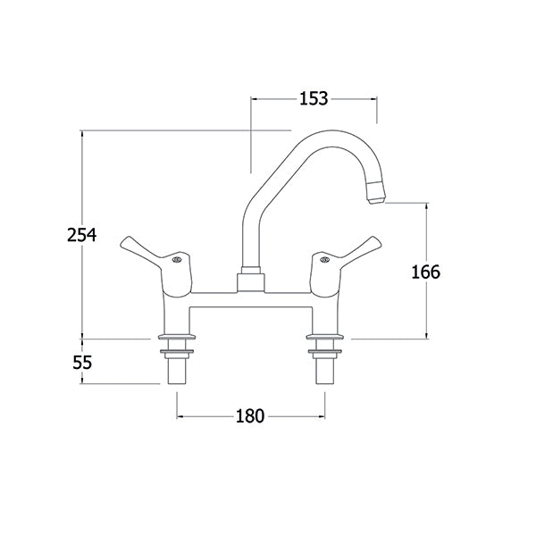 TX-B-306L Aquatechnix Deck Mounted Mixer Tap