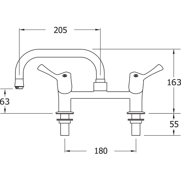 TX-B-308LF Aquatechnix Deck Mounted Mixer Tap