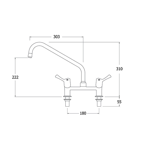 TX-B-312L Aquatechnix Deck Mounted Mixer Tap