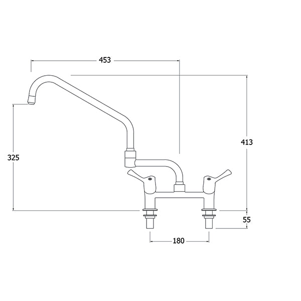 TX-B-3DJ18L Aquatechnix Deck Mounted Mixer Tap