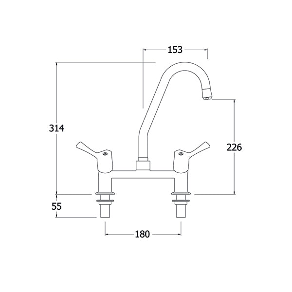 TX-B-3SG6L Aquatechnix Deck Mounted Mixer Tap