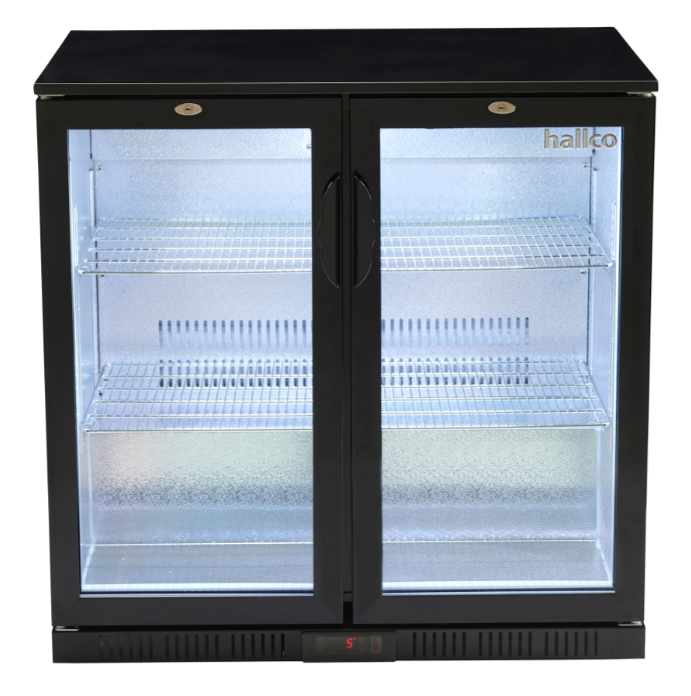 Hallco HC2BK Double Door Bottle Cooler