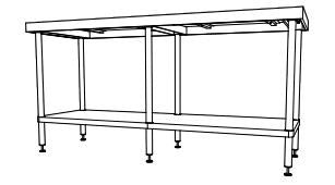 SS011800 Stainless Table showing 6 Legs