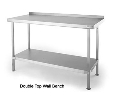 SWB37 Double Top Stainless Steel Wall Table
