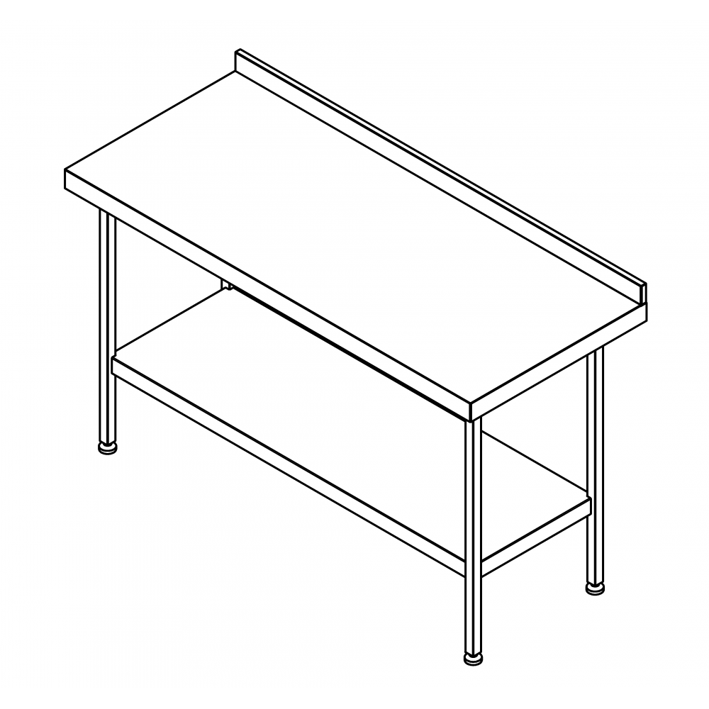 F20606Z Stainless Steel Midi Wall Table