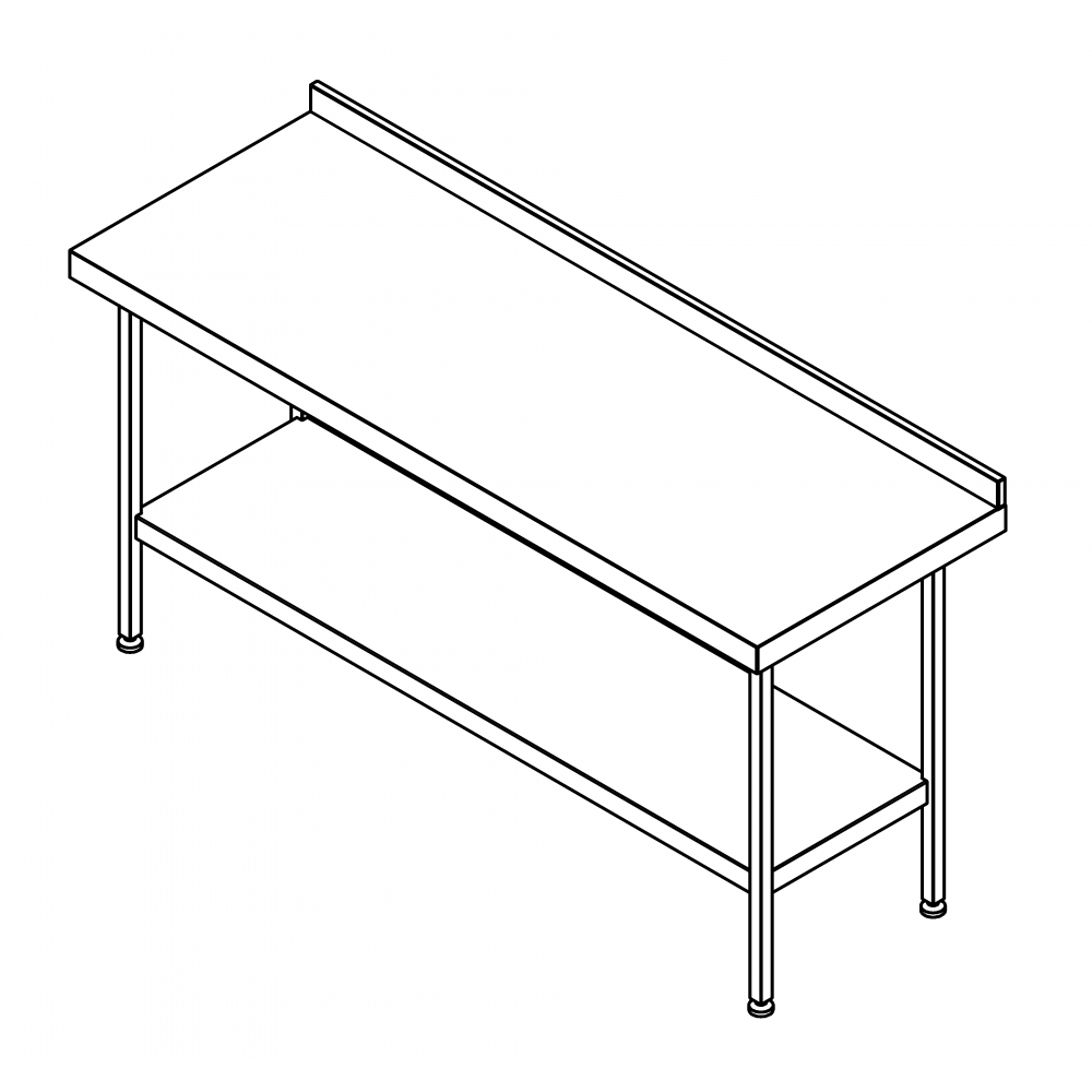 F20607Z Stainless Steel Midi Wall Table