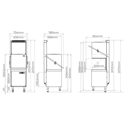 Classeq CP500SR-16 Pass Through Dishwasher With Steam Recovery 9.5 Kw ( Intermediate Use )