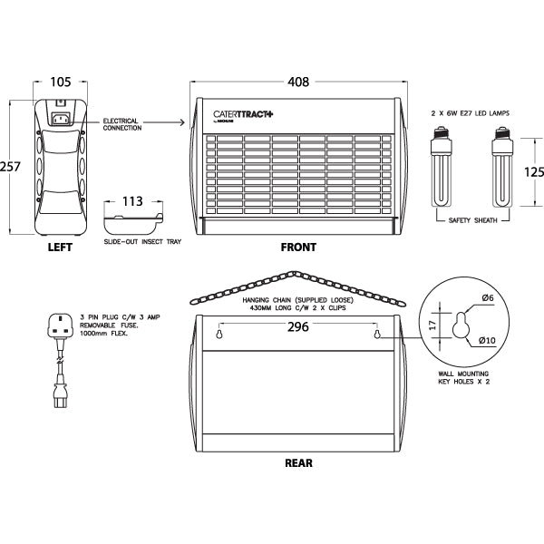 CaterTTract+ CTT-LED-40S Insect Killer with Glue Board