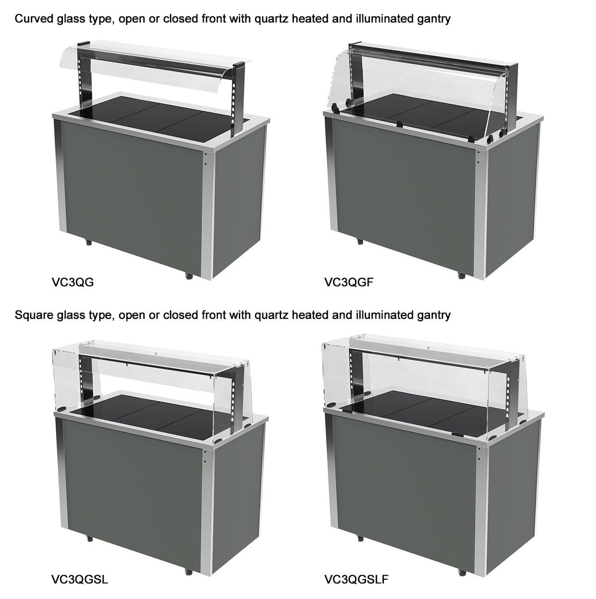 Versicarte VC2HT Servery Unit with Hot Cupboard & Neo Ceram Top