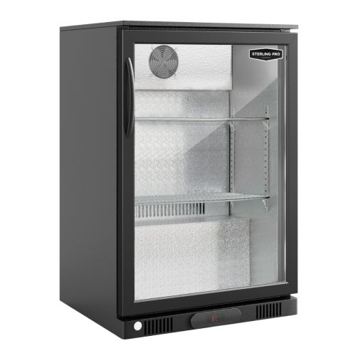 SP1HC-LOW-BK Low Height Bottle Cooler with Hinged Door