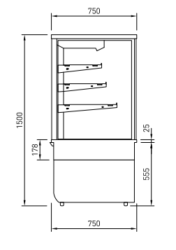 TTGOR12SF Cossiga Solid Front Tall Refrigerated Multideck 1200mm