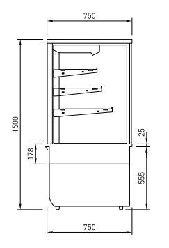 TTGOR6SF Cossiga Solid Front Tall Refrigerated Multideck 600mm