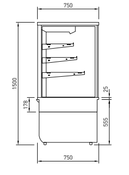 TTGOR9SF Cossiga Solid Front Tall Refrigerated Multideck 900mm