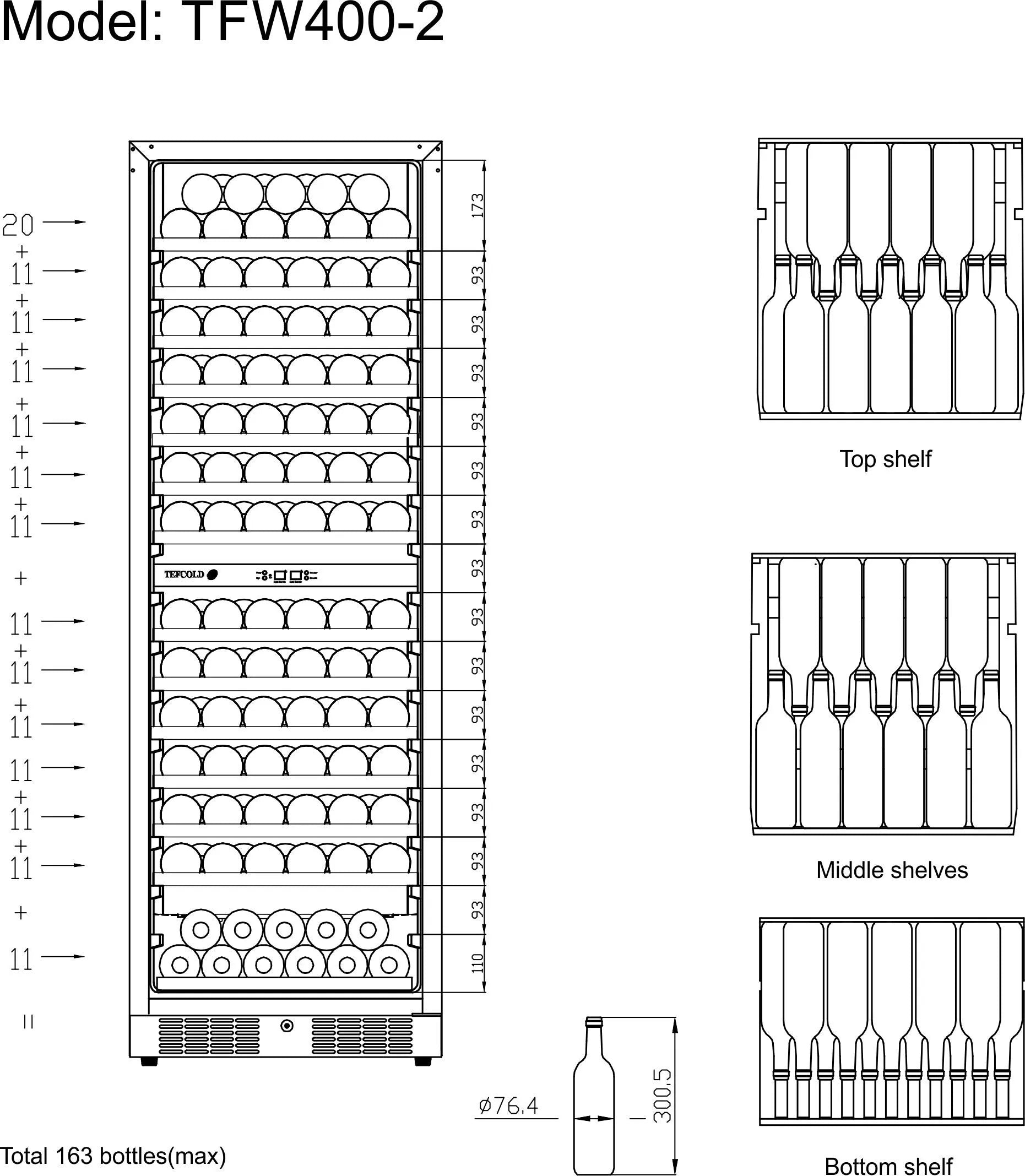 TFW400-2F Wine Cooler