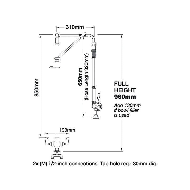 AJ-PR-20-HM Aquajet Hangman Pre-Rinse Spray