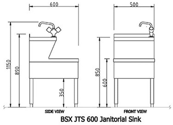 BSX JTS 600 Janitorial Sink (Diagram)