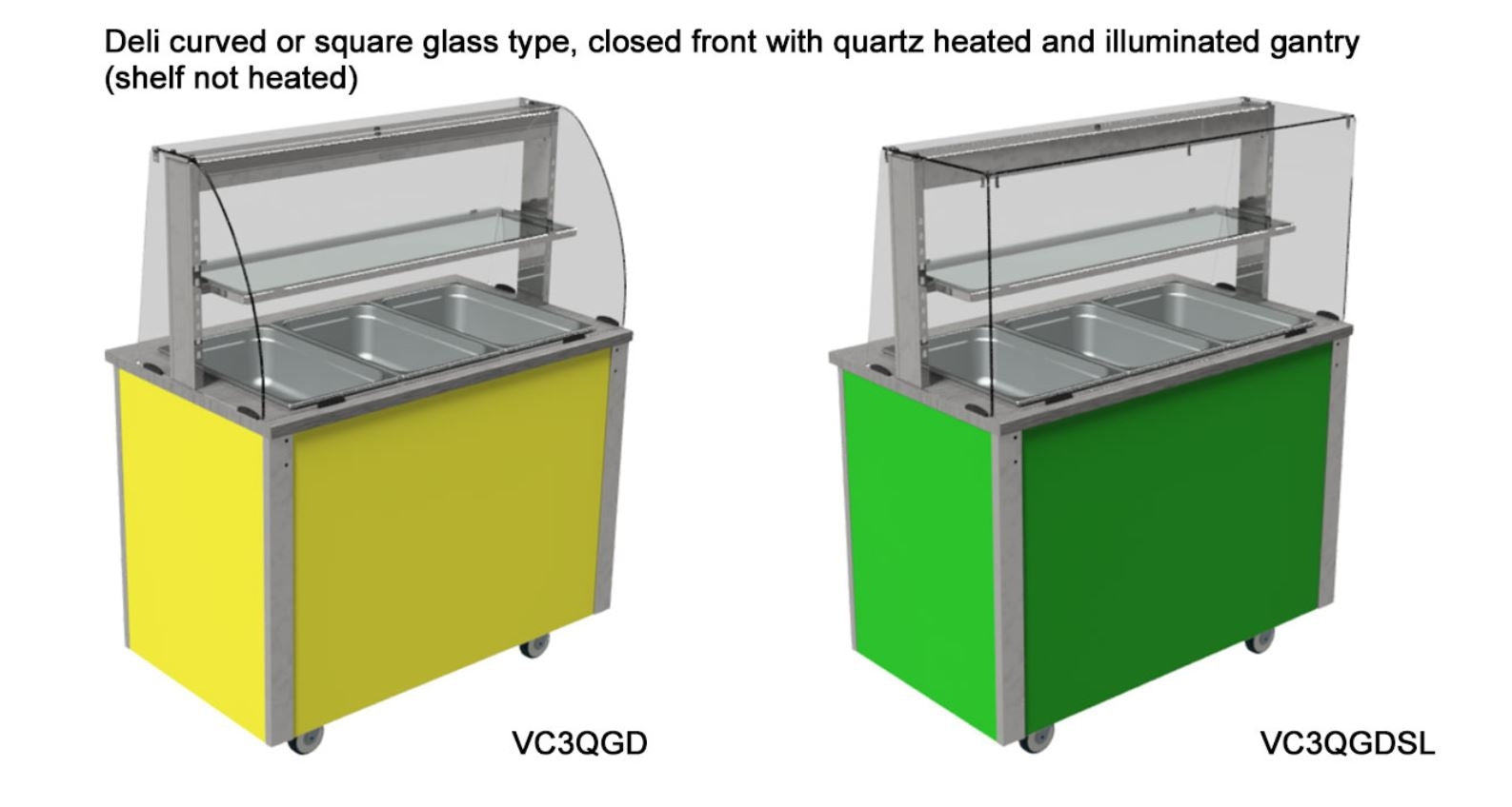 Deli Gantry Curved or Square Glass Closed Front