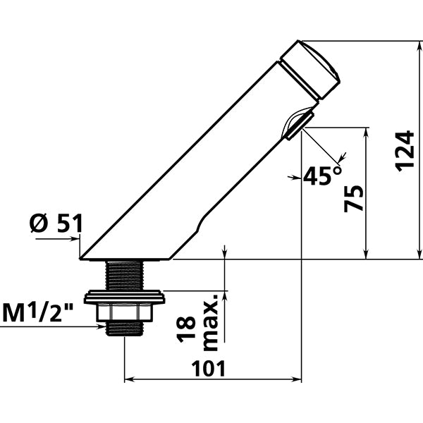 Delabie DLB-1481000 Self Closing Tap