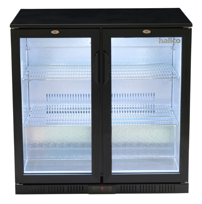  Hallco HC2BK Double Door Bottle Cooler