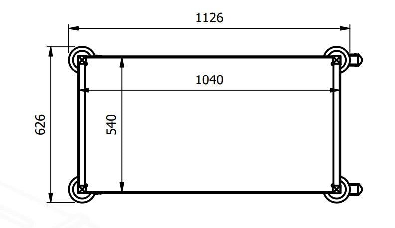 HTG dimensions Top View