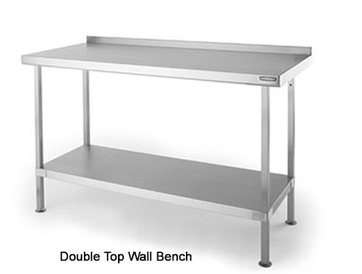 SWB166 Double Top Stainless Steel Wall Table