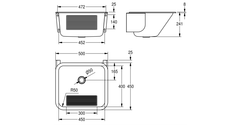 SIRX340 Wall Mounted Utility Sink