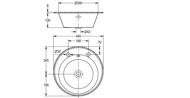 D20171N Inset Wash Hand Basin