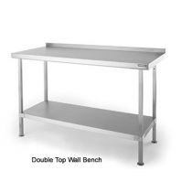 SWB96 Double Top Stainless Steel Wall Table